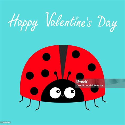 Ilustración De Icono De Lady Bug Ladybird Tarjeta De Felicitación De Amor Lindo Caricatura