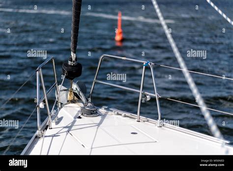 Bow Of A Sailing Yacht Stock Photo Alamy