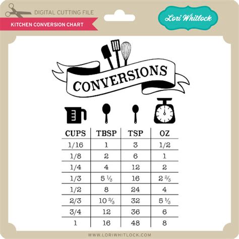 Kitchen Conversion Chart Lori Whitlocks Svg Shop