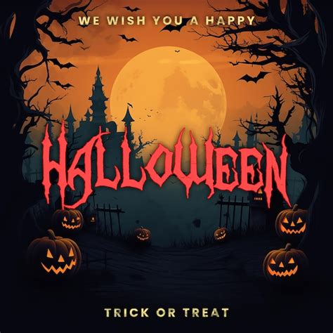 Cart O De Feliz Halloween Psd Halloween Deseja Texto Feliz Halloween E