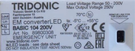 Tridonic Basic V Em Converterled Noodunit Led Btmarkt