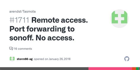 Remote Access Port Forwarding To Sonoff No Access Issue