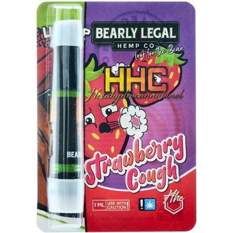 Bearly Legal Hemp Hhc Vape Cartridge Strawberry Cough 1ml Dr Ganja