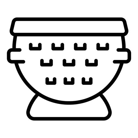 Ceramic Sieve Icon Outline Vector Cooking Colander Vector Art