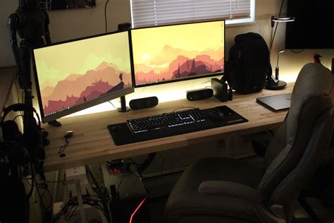 Downgraded To Dual Monitors And Made An Ultra Wide Desk For The