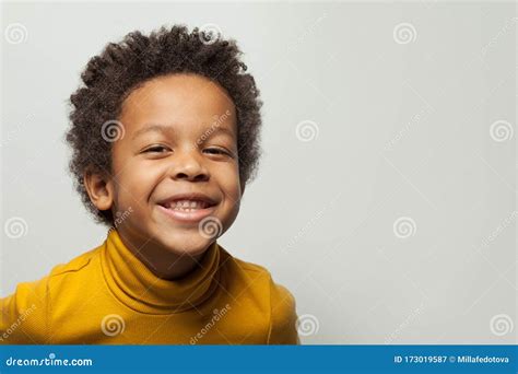 Funny Black Kid Boy Laughing On White Background Royalty-Free Stock ...