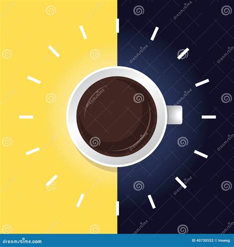 Coffee time day&night stock vector. Illustration of beverage - 40730552