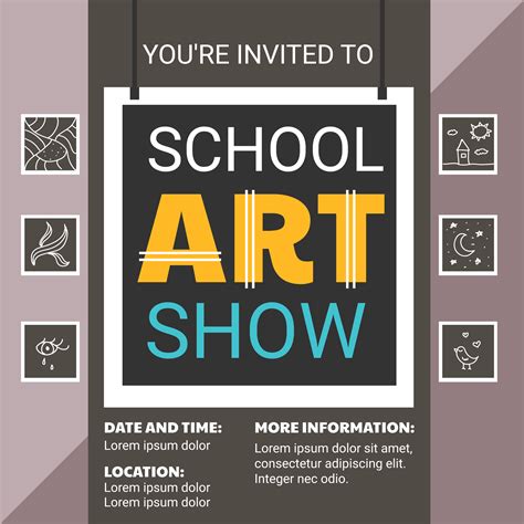 School Art Show Flyer Template 201320 Vector Art at Vecteezy