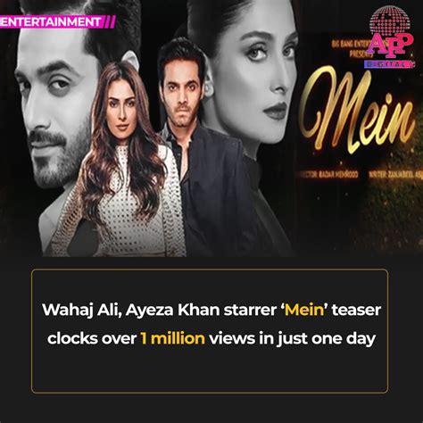 Wahaj Ali Ayeza Khans ‘mein Teaser Surpasses 1m Youtube Views