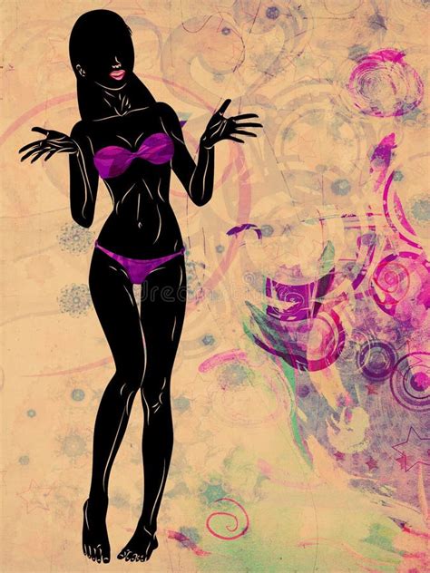 Silhouette Of A Girl In Leopard Bikini Stock Vector Illustration Of