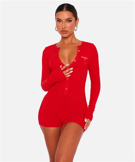 Tanning Romper Red Baddest Bod