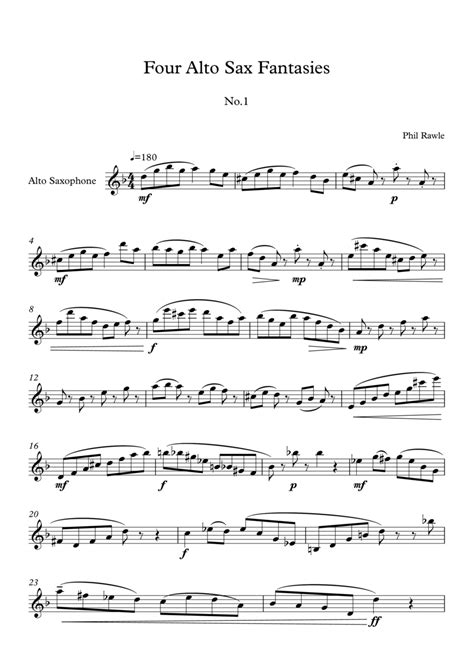 Four Alto Sax Fantasies Unaccompanied Solos Alto Saxophone