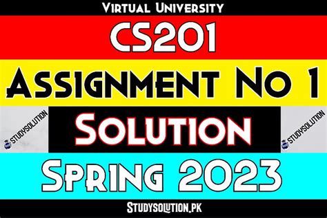 Cs Assignment No Solution Spring Studysolution