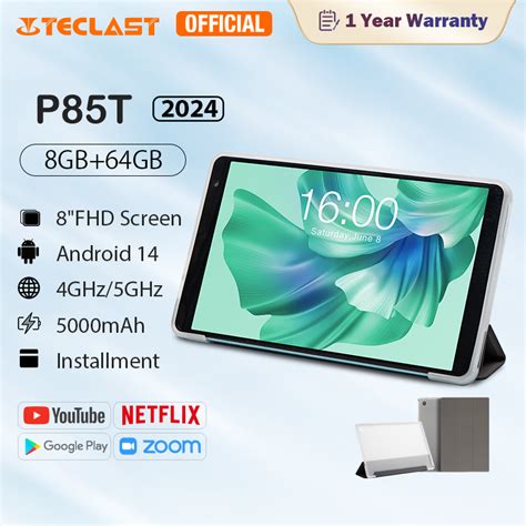 Teclast P85T Tablet 2024 Model With 8GB RAM 64GB ROM Android 14