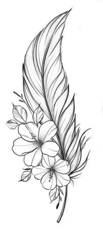 Pin By Josephsamia On Pencil Drawings Flower Tattoo Drawings Feather