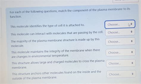 Solved For each of the following questions, match the | Chegg.com 