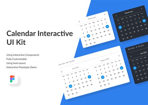 Calendar Interactive UI Kit Free Figma Resources Tools And Templates