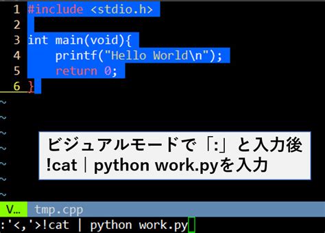 【vim】ビジュアルモードで選択してpythonに渡す タナビボ~田中太郎の備忘録~