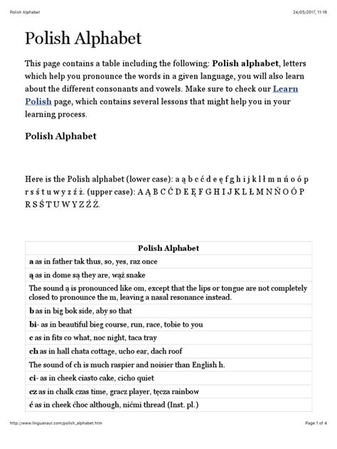 Polish Alphabet | PDF | Notation | Writing