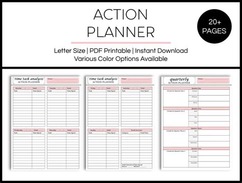 Action Planner to Do List Daily Planner Weekly Planner - Etsy