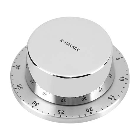 Stainless Steel Kitchen Timer With Magnetic Base Manual Mechanical