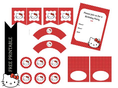 FREE Red Hello Kitty Printable - Birthday Party Ideas for Kids