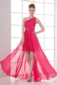 Robe Fuchsia Asym Trique Orn E De Strass Courte Devant Longue Derri Re