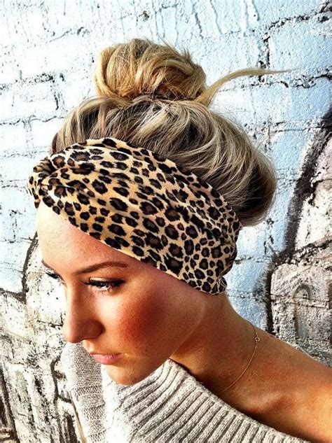 Leopard Velour Twisted Turban Headband Twist By Threebirdnest