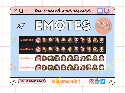 Mega Bundle Curly Hair Twitch Emotes Brown Curly Hair Girl Emotes Twitch Emote Set Curly Hair