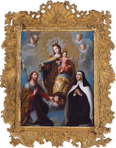 Virgen Del Carmen Con San Jos Y Santa Teresa De Jes S Jos De P Ez