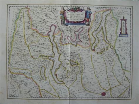 Mappa Stato Alpestre Di Milano 1640 Lombardia Como Angiera Brianza