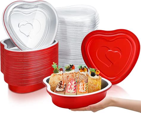 Amazon Ziliny 50 Pcs Extra Large Foil Heart Shaped Cake Pans With