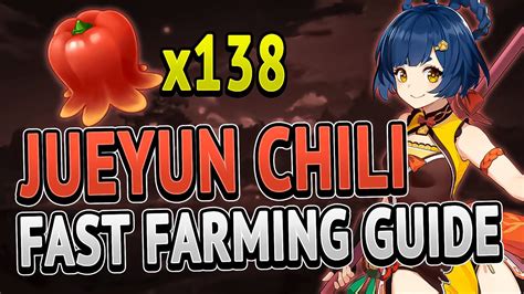 JUEYUN CHILI 138 Locations FAST FARMING ROUTE | Genshin Impact 1.6 ...