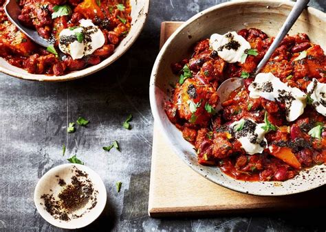 Kidney Bean And Sweet Potato Stew With Hot Mint Oil Recipe