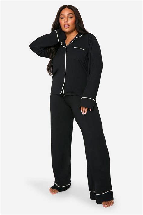 Plus Premium Super Soft Button Front Pajama Set Boohoo Usa