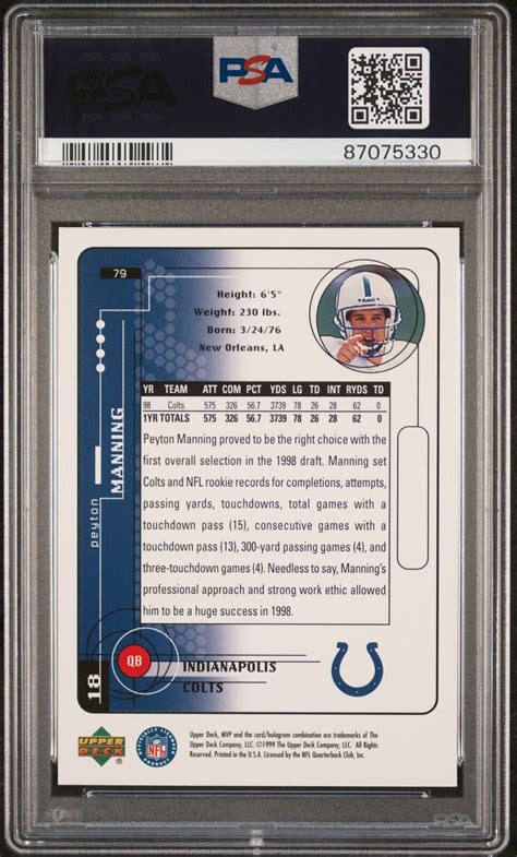 Upper Deck Mvp Peyton Manning For Sale Online Ebay