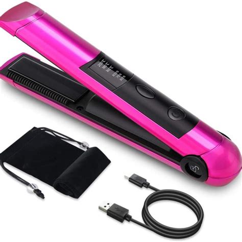 New arrival Portable Cordless Hair Straightener Travel Mini USB Rechargeable Flat Iron with ...