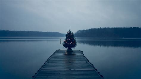 Christmas Tree, Pier, Lake Wallpapers HD / Desktop and Mobile Backgrounds