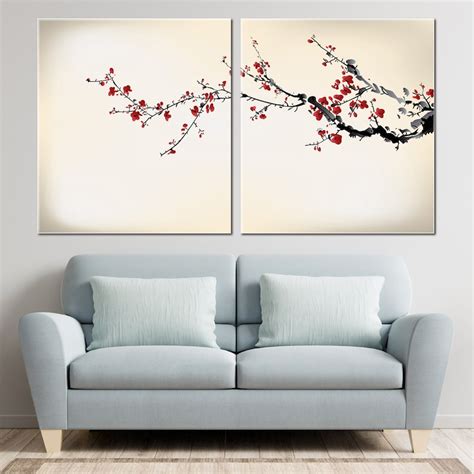 Japanese Sakura Cherry Blossom Wall Decor Canvas Cherry Blossom Tree