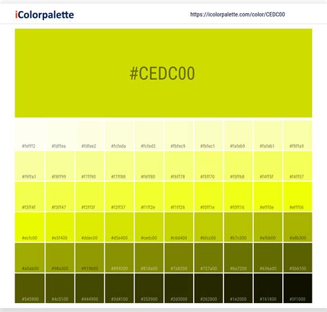 Pantone 381 C Color Hex Color Code Cedc00 Information Hsl Rgb