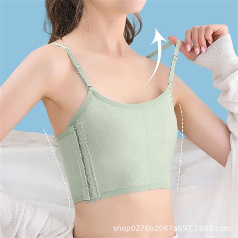 Short Chest Breast Binder Trans With Bra Straps Tops Breast Flat Bra Les Lesbian Breathable