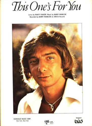 Barry Manilow This Ones For You Sheet Music Piano Vocal Guitar Chords