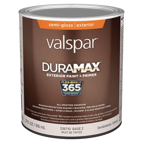 Valspar Duramax Semi Gloss Base 2 Latex Exterior Paint Actual Net Contents 31 Fl Oz At