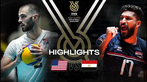 Usa Vs Egy Highlights Men S Oqt Vcp Volleyball