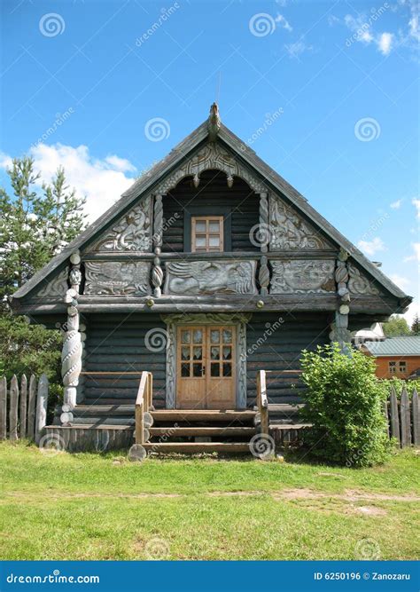 Russian Style. Wooden House Stock Photo - Image: 6250196