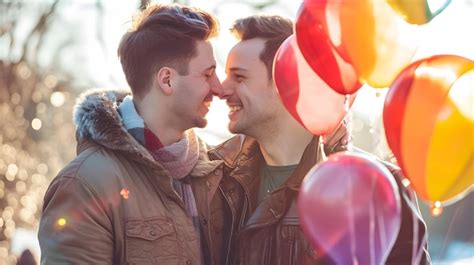 Premium Photo A Gay Couple In Love For Valentines Day