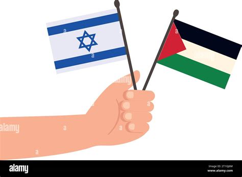 Israel And Palestine Flags Waving For Hand Stock Vector Image And Art Alamy