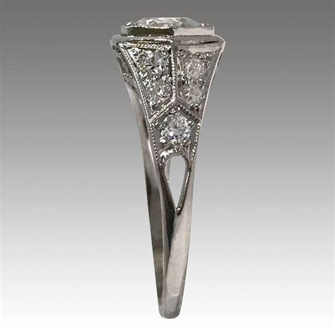 Art Deco Platinum Hexagonal Diamond Ring For Sale At 1stdibs