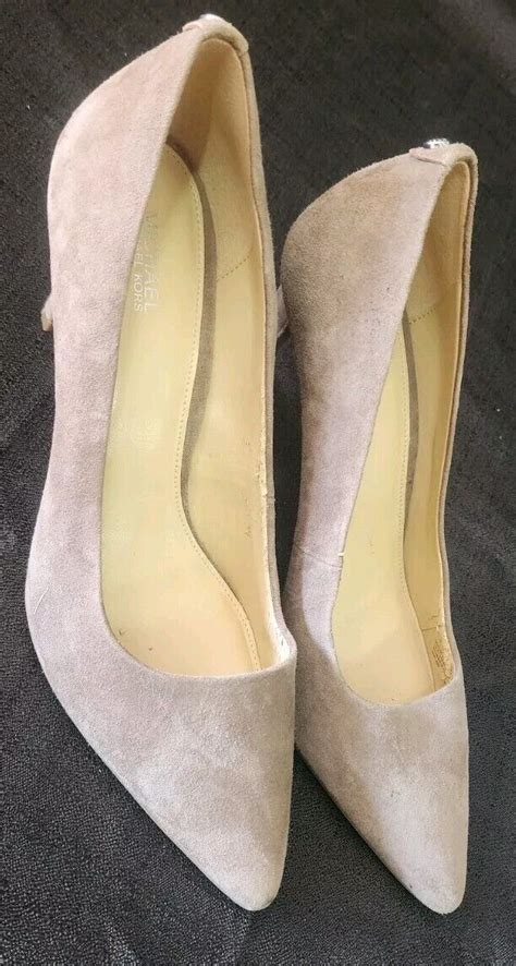 Michael Kors Tan Nude Suede Leather Stiletto Heels Si Gem