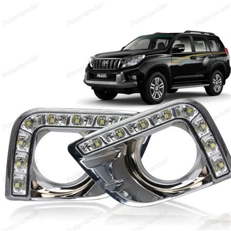 2 Pcs Car Drl Waterproof 12v Front Fog Lamp For Toyota Prado 2013 2014